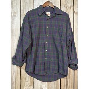 Woolrich Vintage Plaid Flannel Shirt M 🔥 100% Cotton Outdoors Rugged Grunge